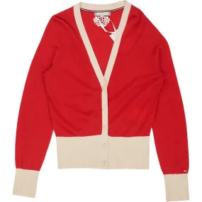 Tommy Hilfiger Red Contrasty Neck Cardigan