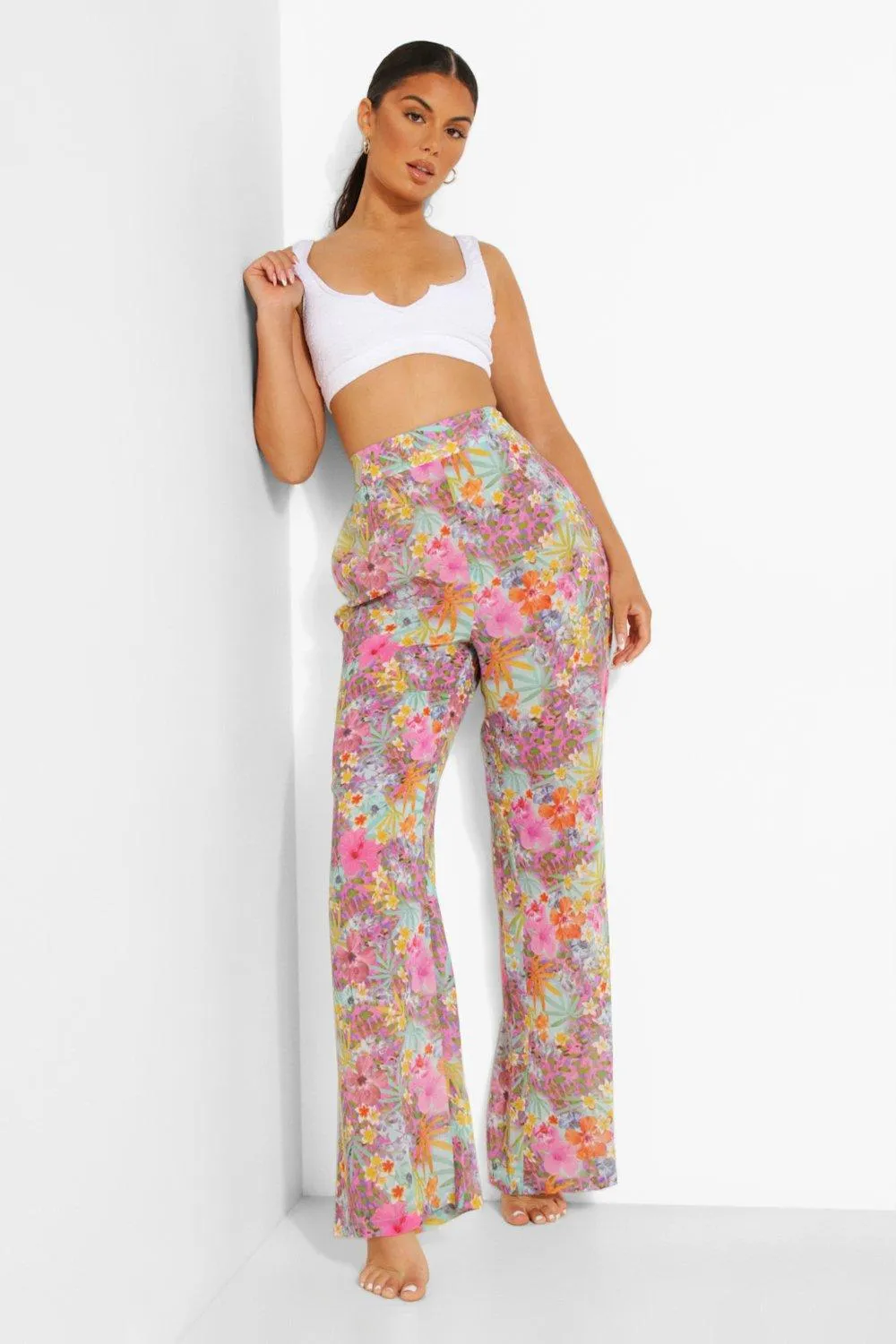 Tropical Chiffon Beach Pants