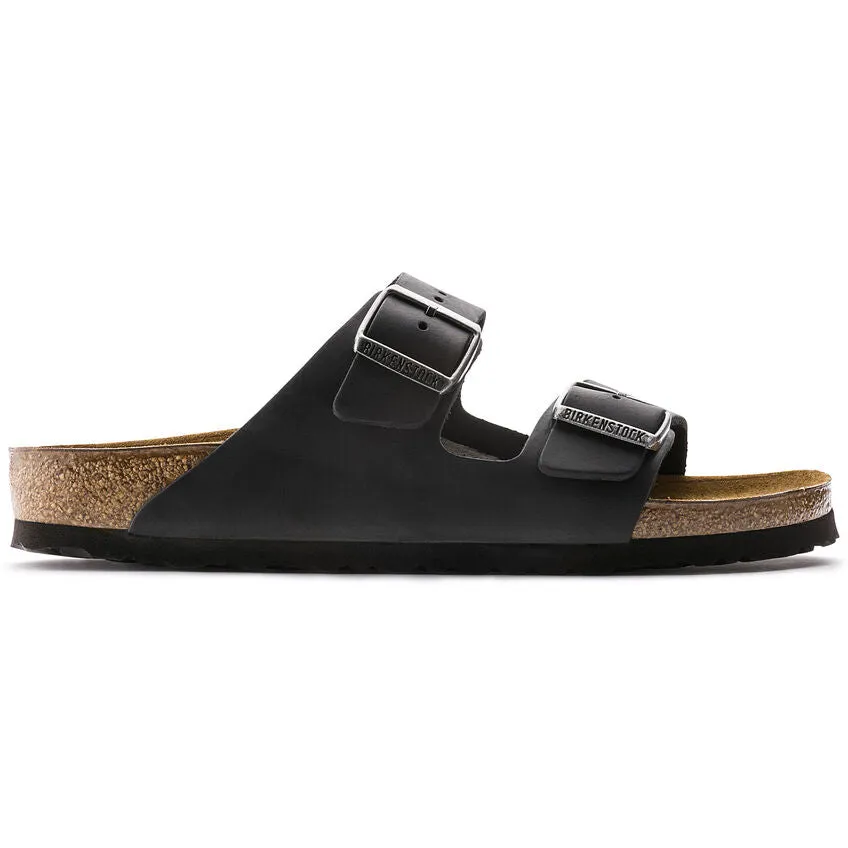 Unisex Arizona Oiled Leather Sandal (Black)