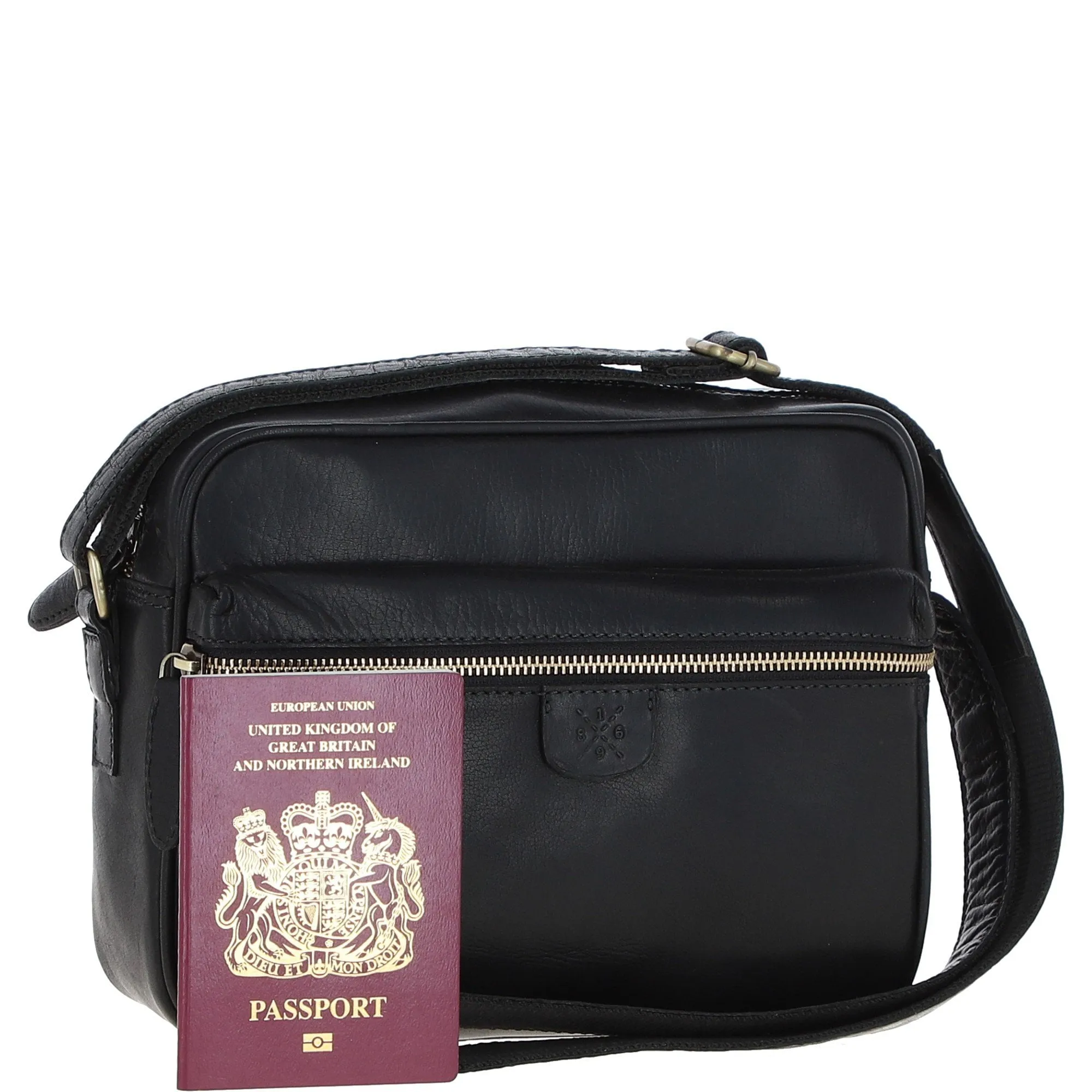 Unisex Ashwood Leather Body Bag – Black: T-72