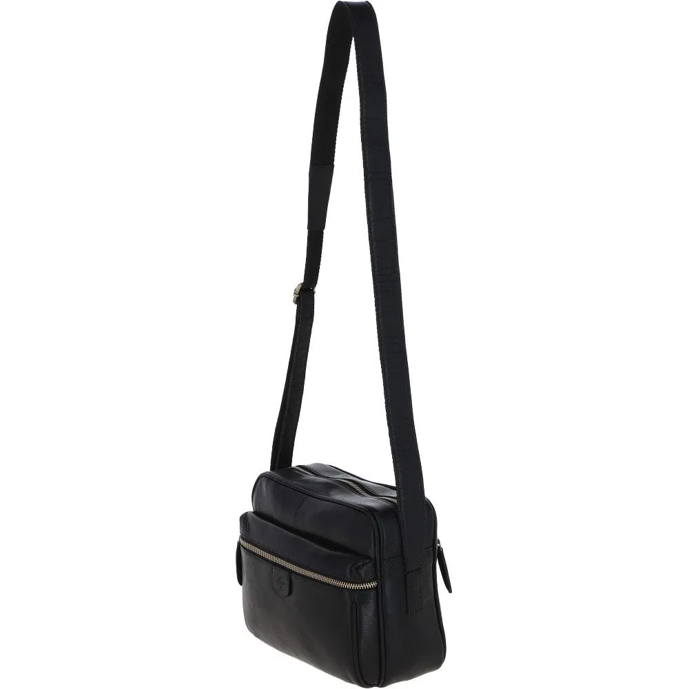 Unisex Ashwood Leather Body Bag – Black: T-72