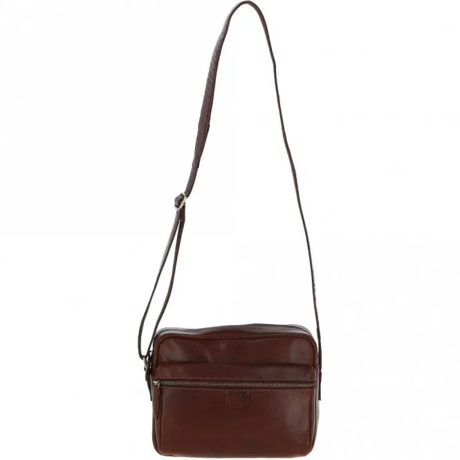 Unisex Ashwood Leather Body Bag – Chestnut Tan: T-72