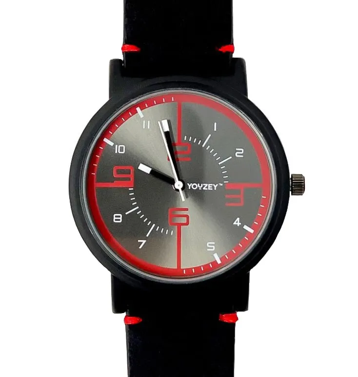 Unisex Black Vegan Matte Leather Strap Watch