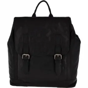 Unisex Leather Vintage Backpack Black/mud: F-86