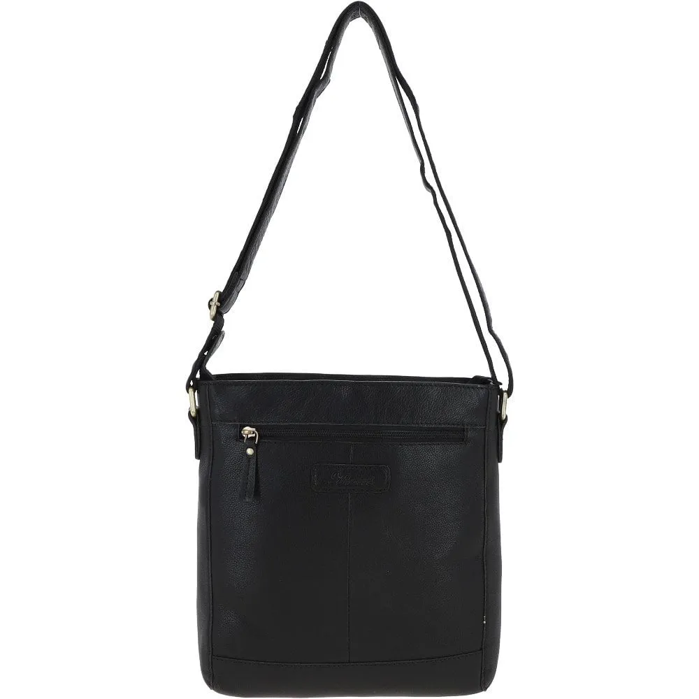 Unisex Michigan Leather Body Bag Black : M-69