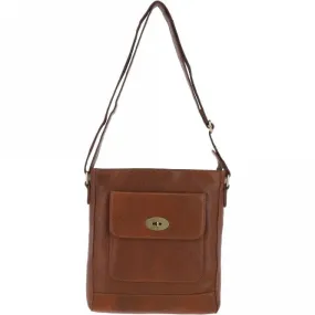 Unisex Michigan Leather Body Bag Cognac : M-69