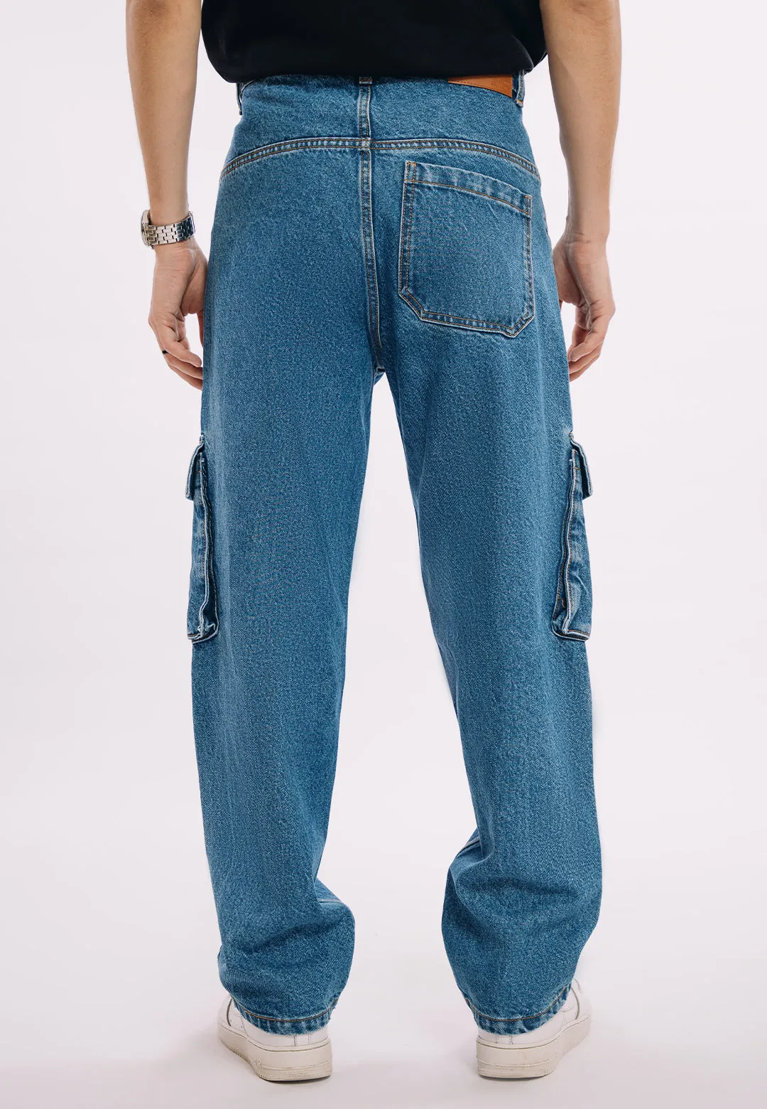 Utility Pocket Jeans - Mid Blue Wash