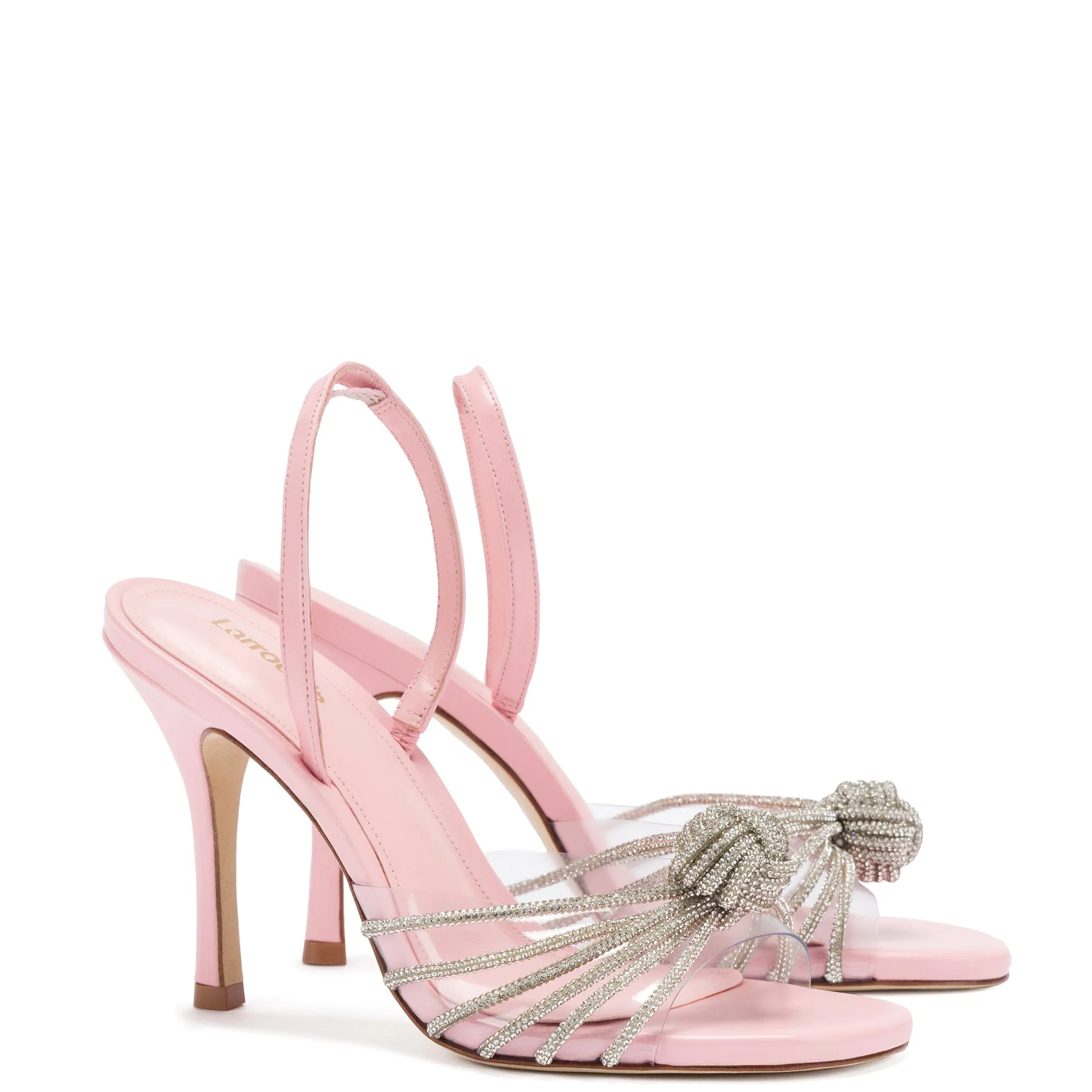 Valerie Crystal Slingback Sandal In Tulip Leather