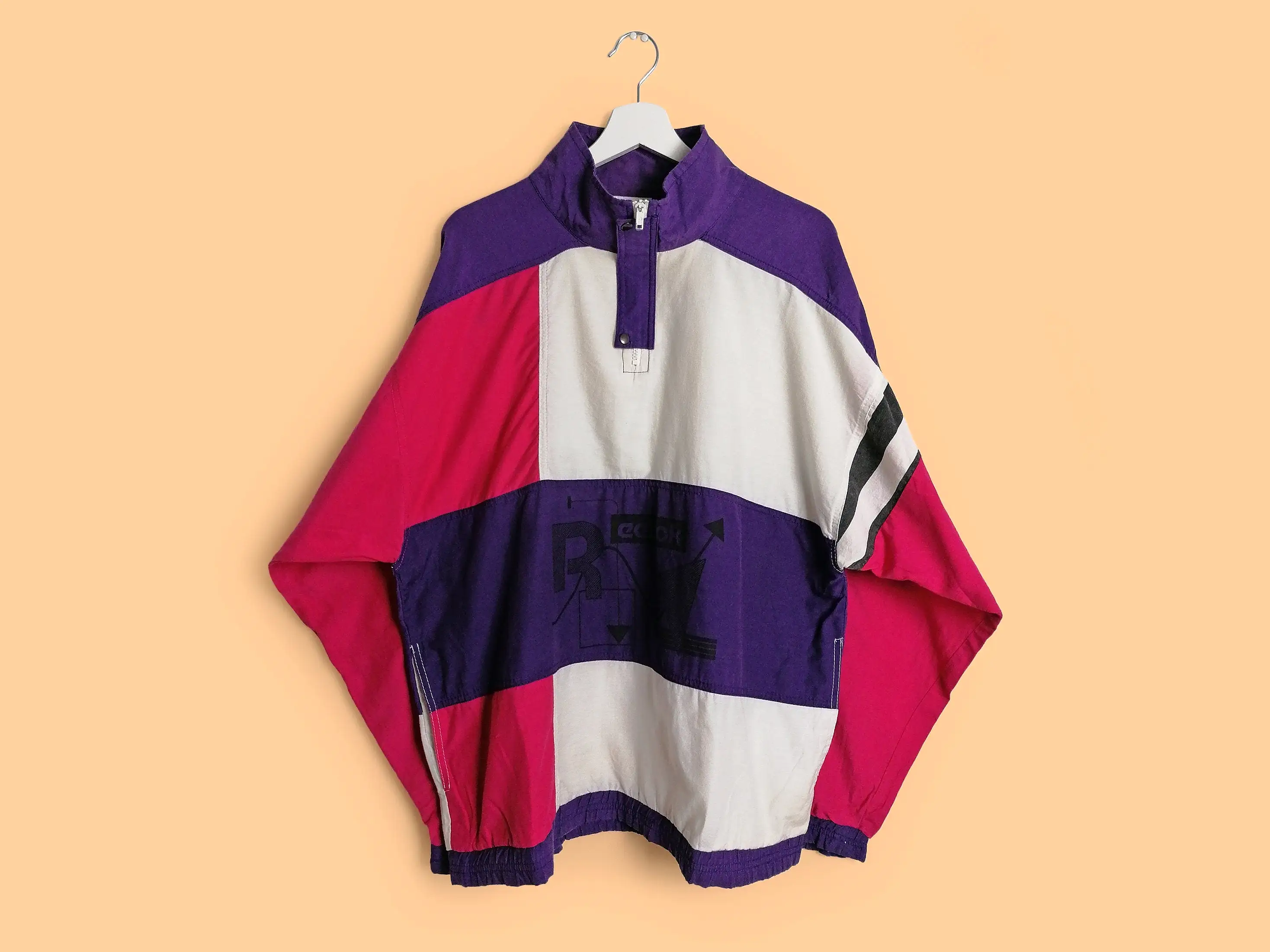 Vintage 80's REEBOK Oversized Retro Paper-thin Top - size L-XL