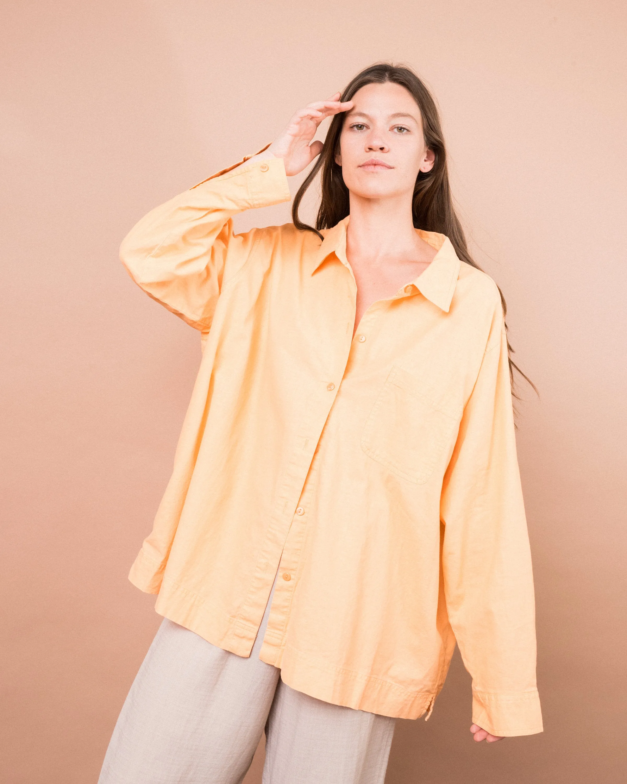 Vintage Oversized Apricot Shirt (S/M)