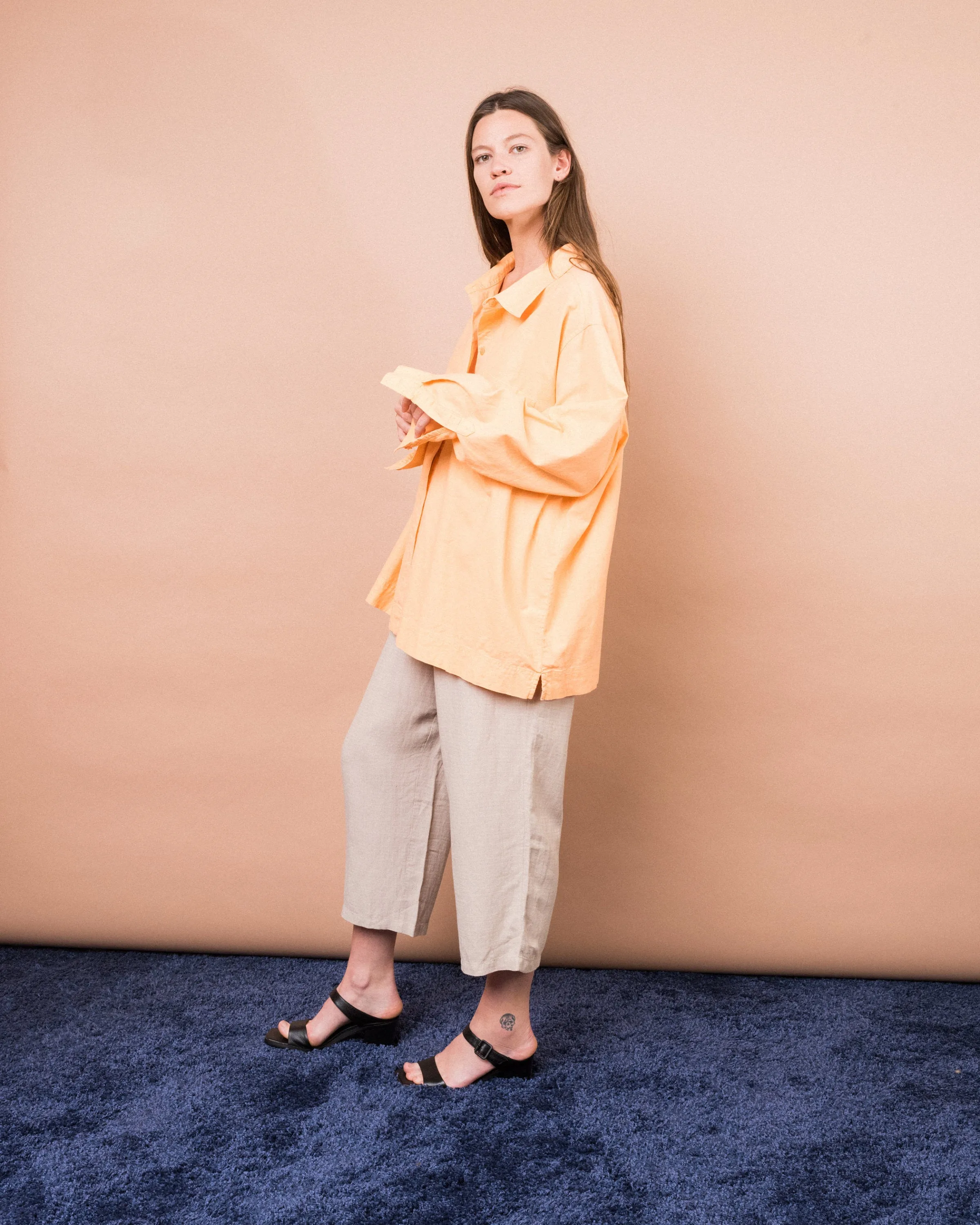 Vintage Oversized Apricot Shirt (S/M)