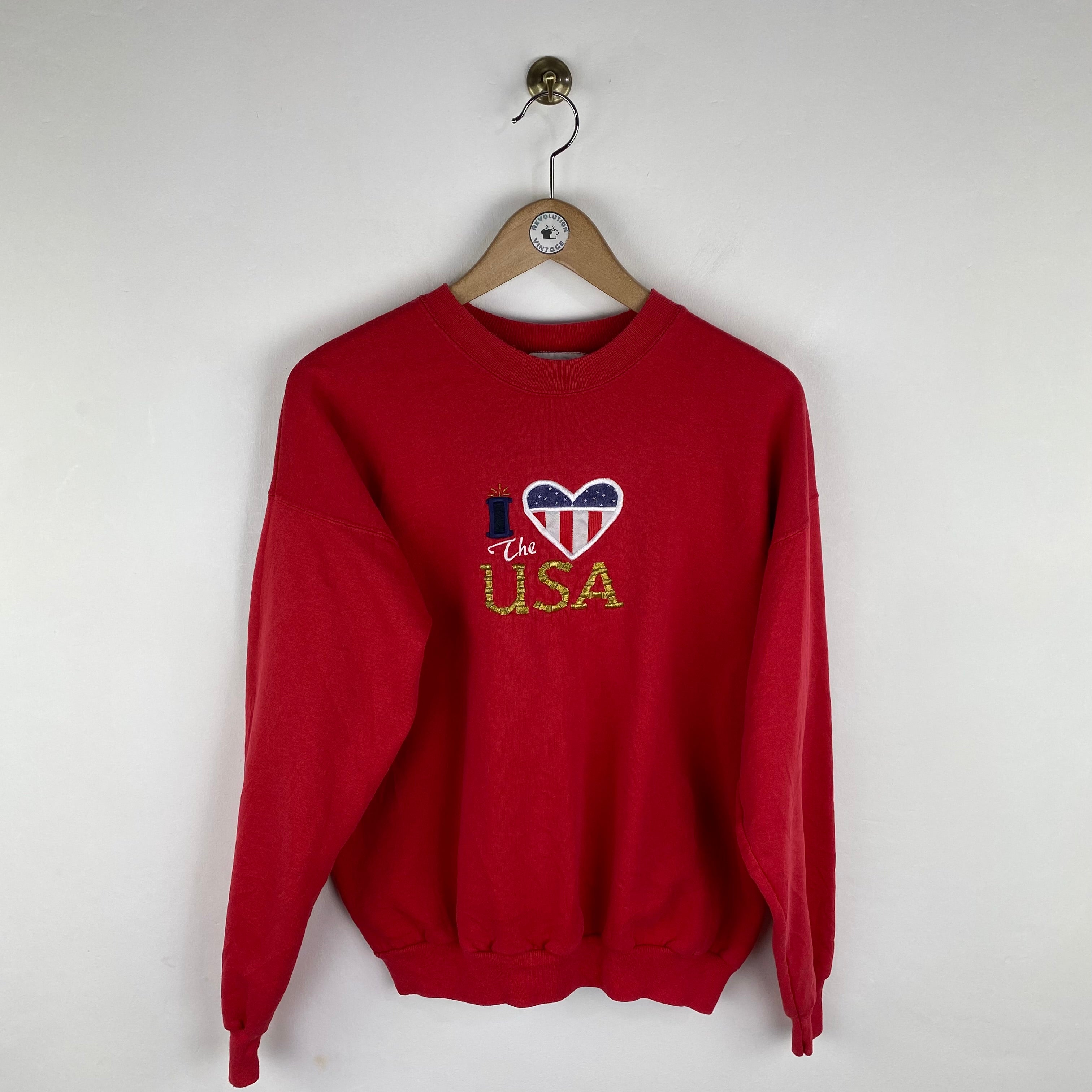 Vintage USA Embroidered Sweatshirt (Large Women’s)