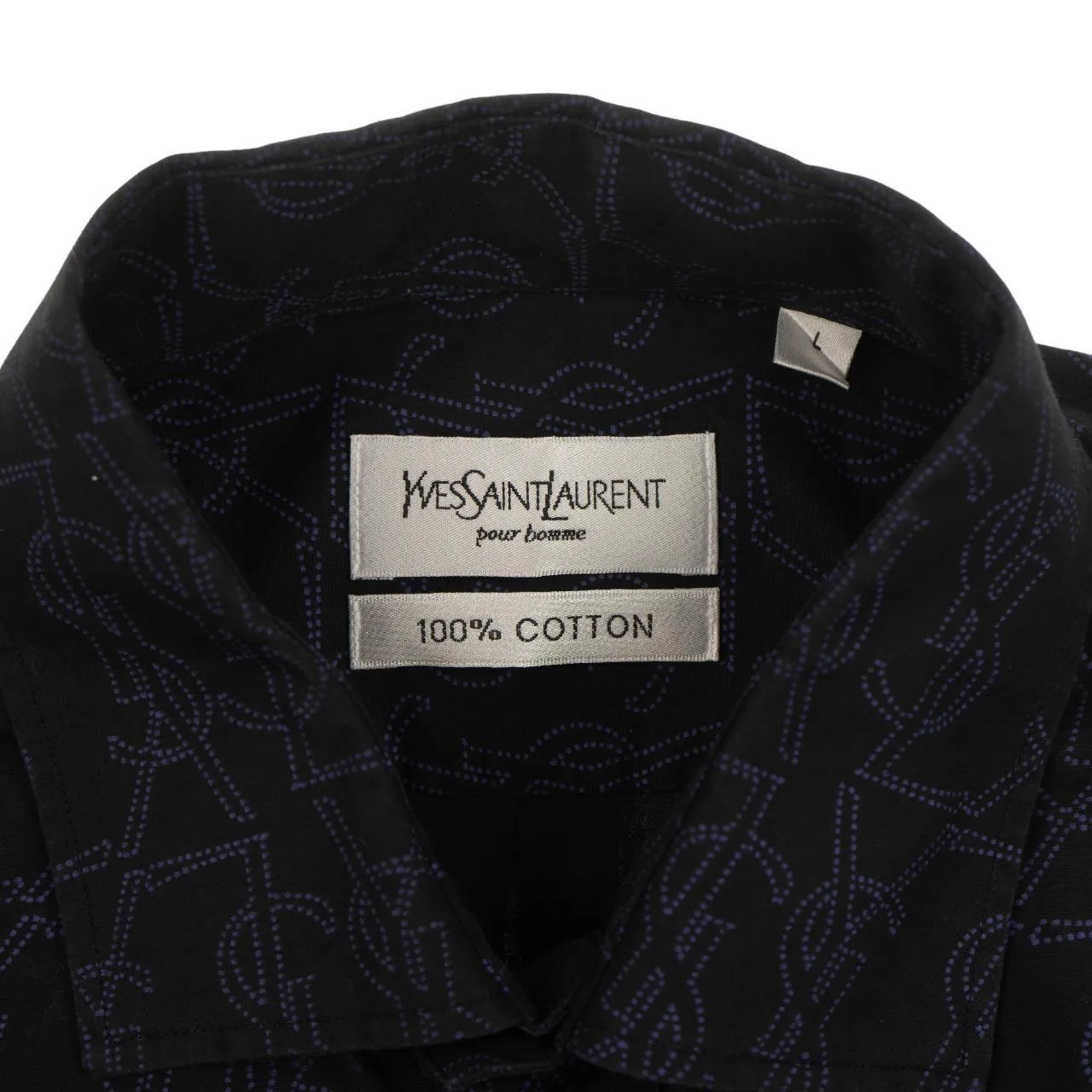 Vintage YSL Yves Saint Laurent Monogram Button Shirt Size L