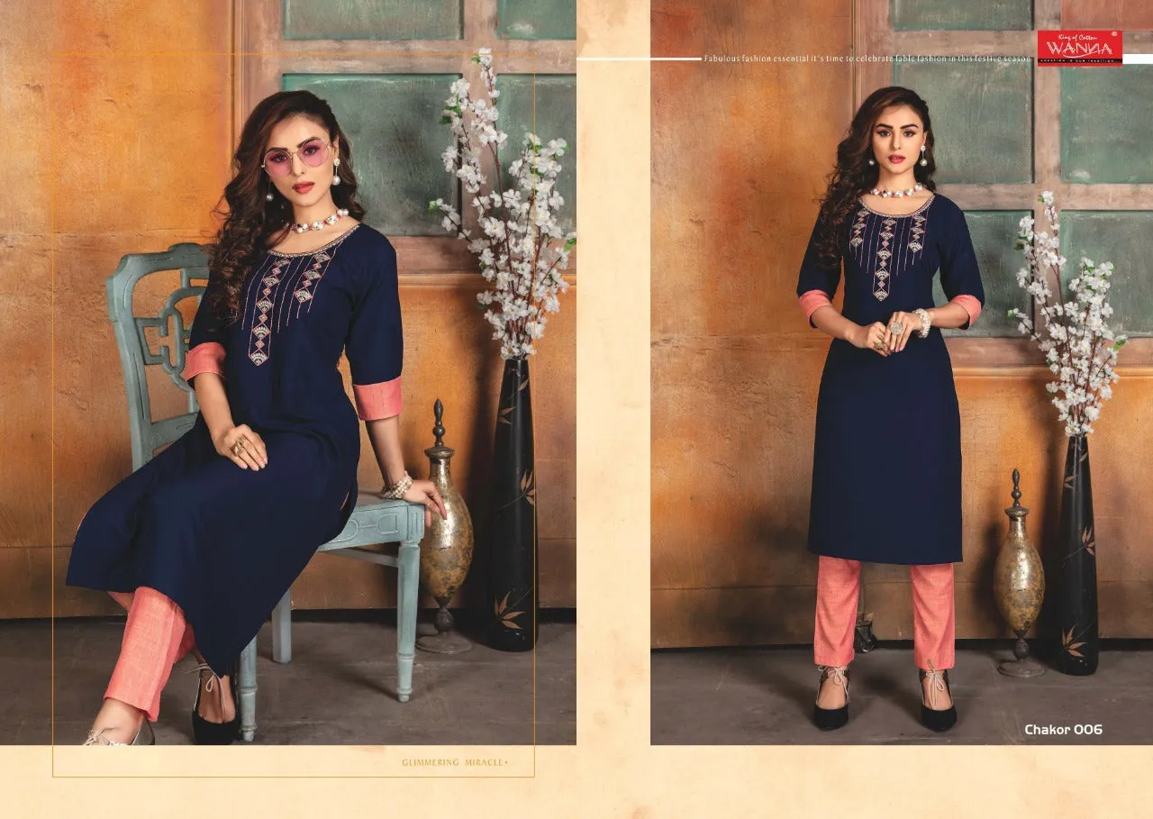 Wanna Presents Chakor Rayon Slub Pakistani Fency Designer Kurti