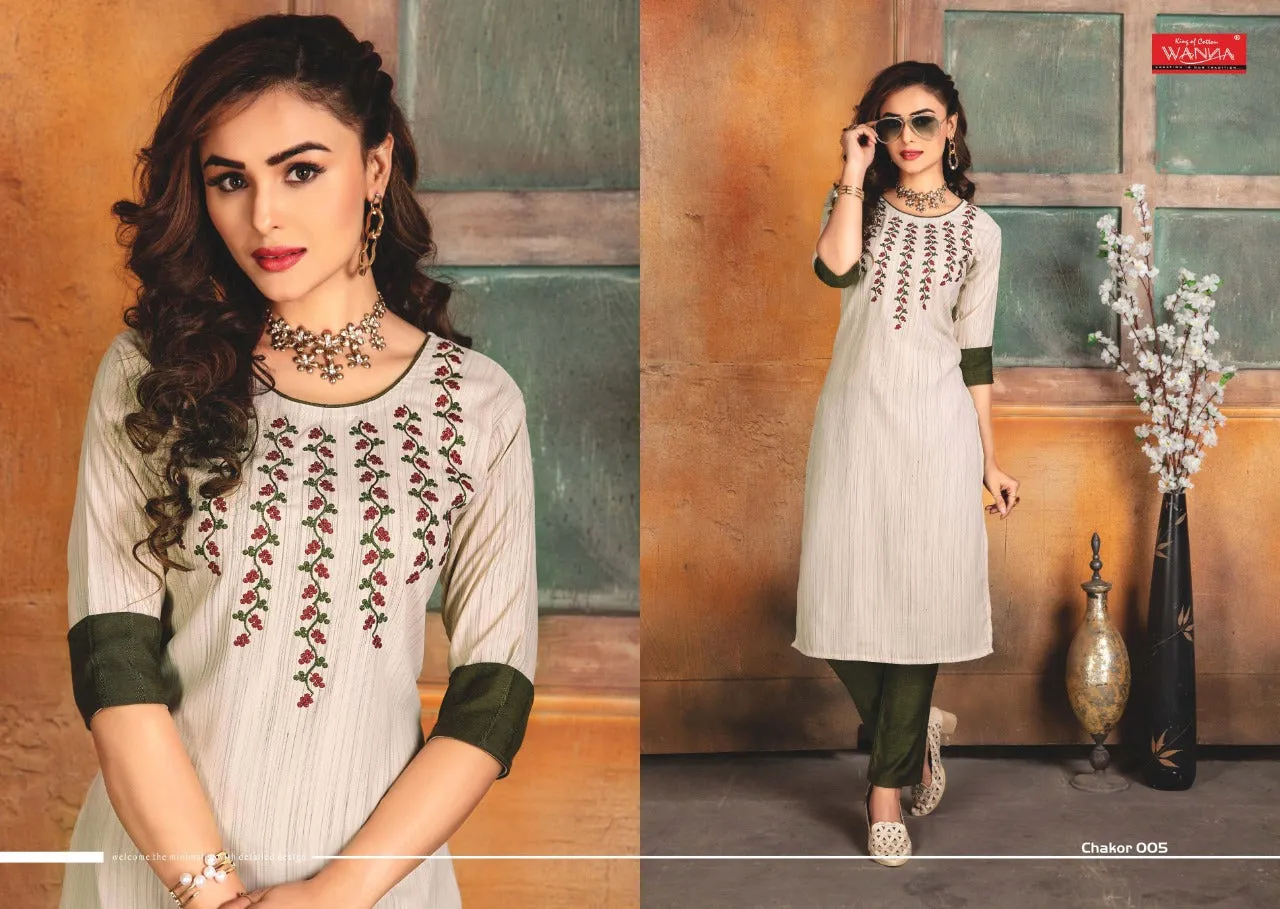 Wanna Presents Chakor Rayon Slub Pakistani Fency Designer Kurti