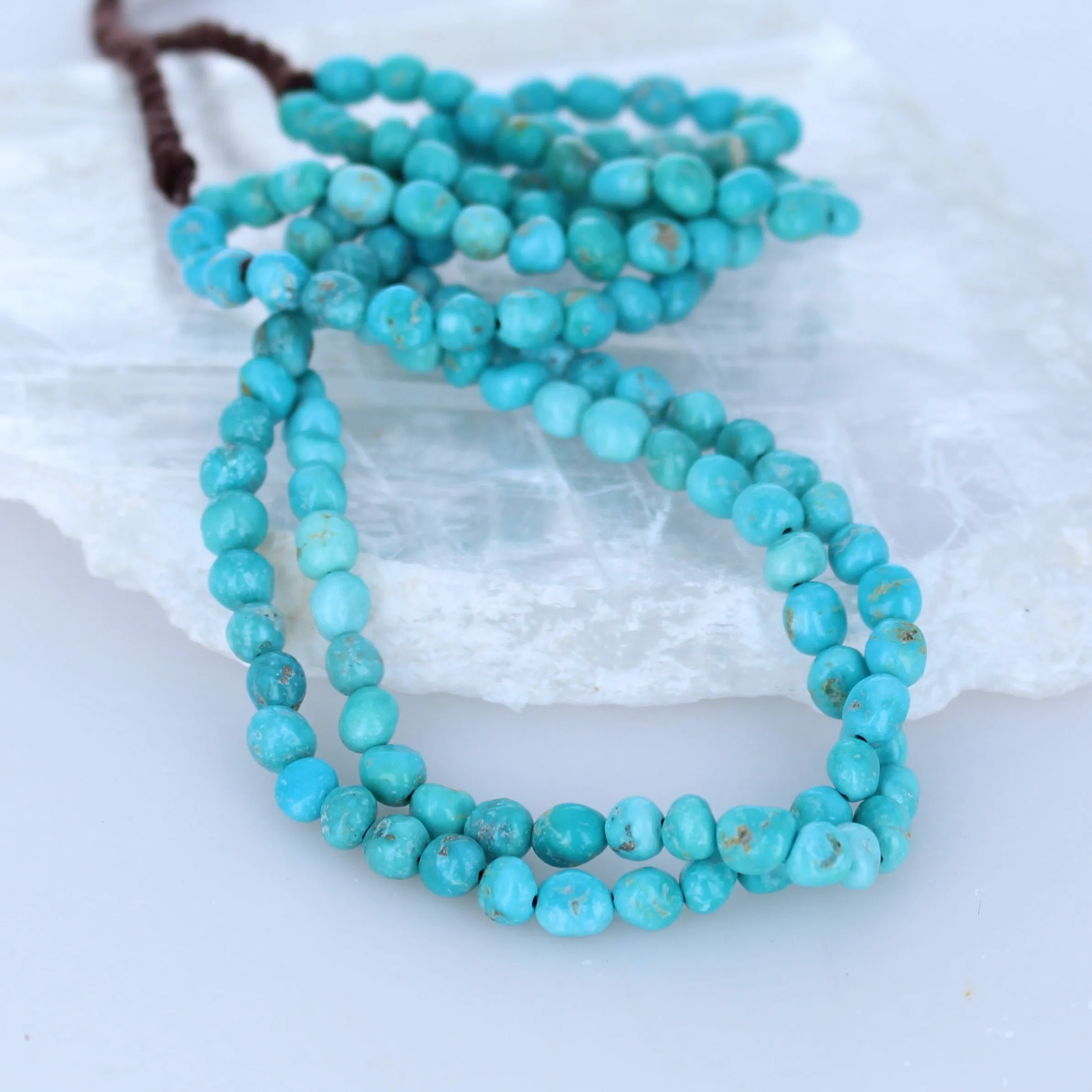 White Water Turquoise Beads 5.6mm Teal Round Blue