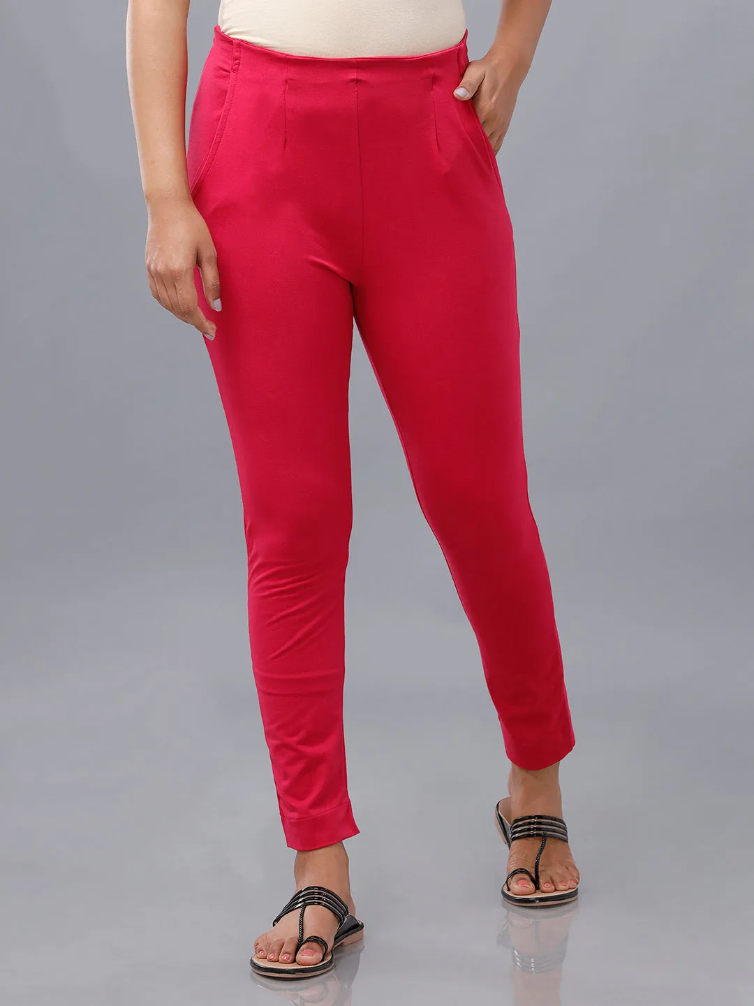 Women Super Stretch Kurti Pant Fuchsia