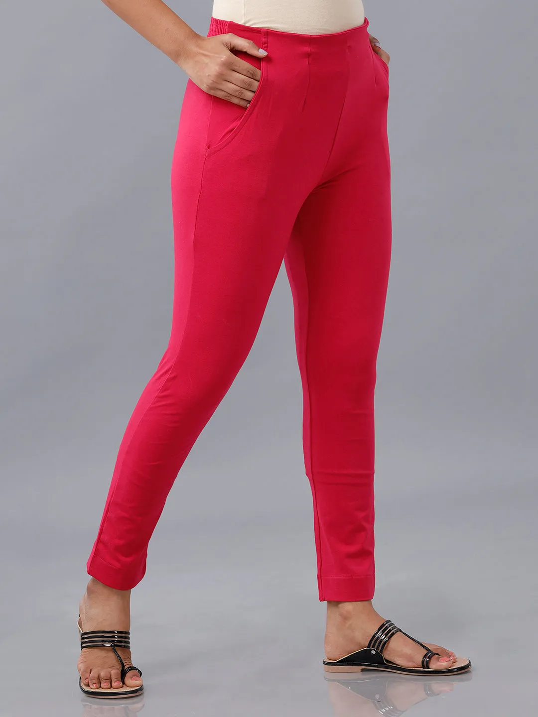 Women Super Stretch Kurti Pant Fuchsia