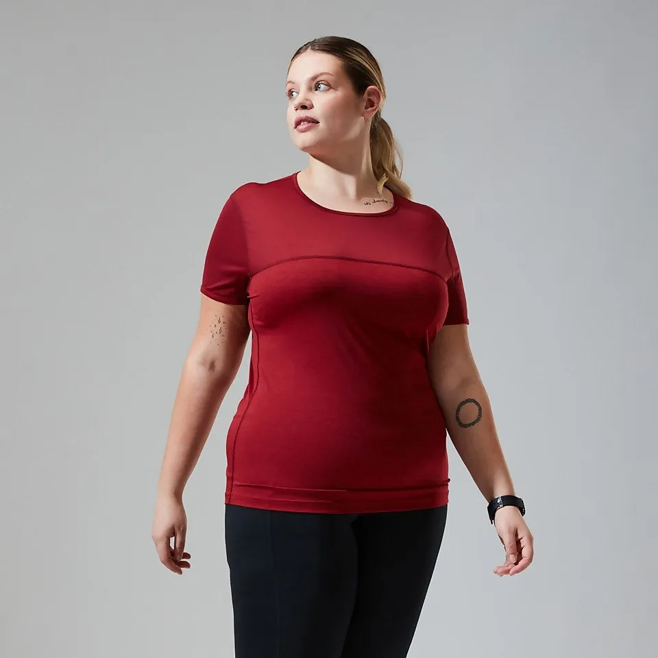 Women's Voyager Tech Tee Super Stretch Crew - Dark Red