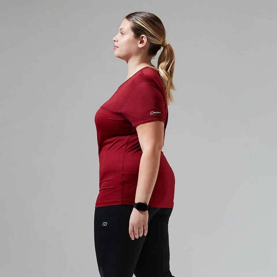 Women's Voyager Tech Tee Super Stretch Crew - Dark Red