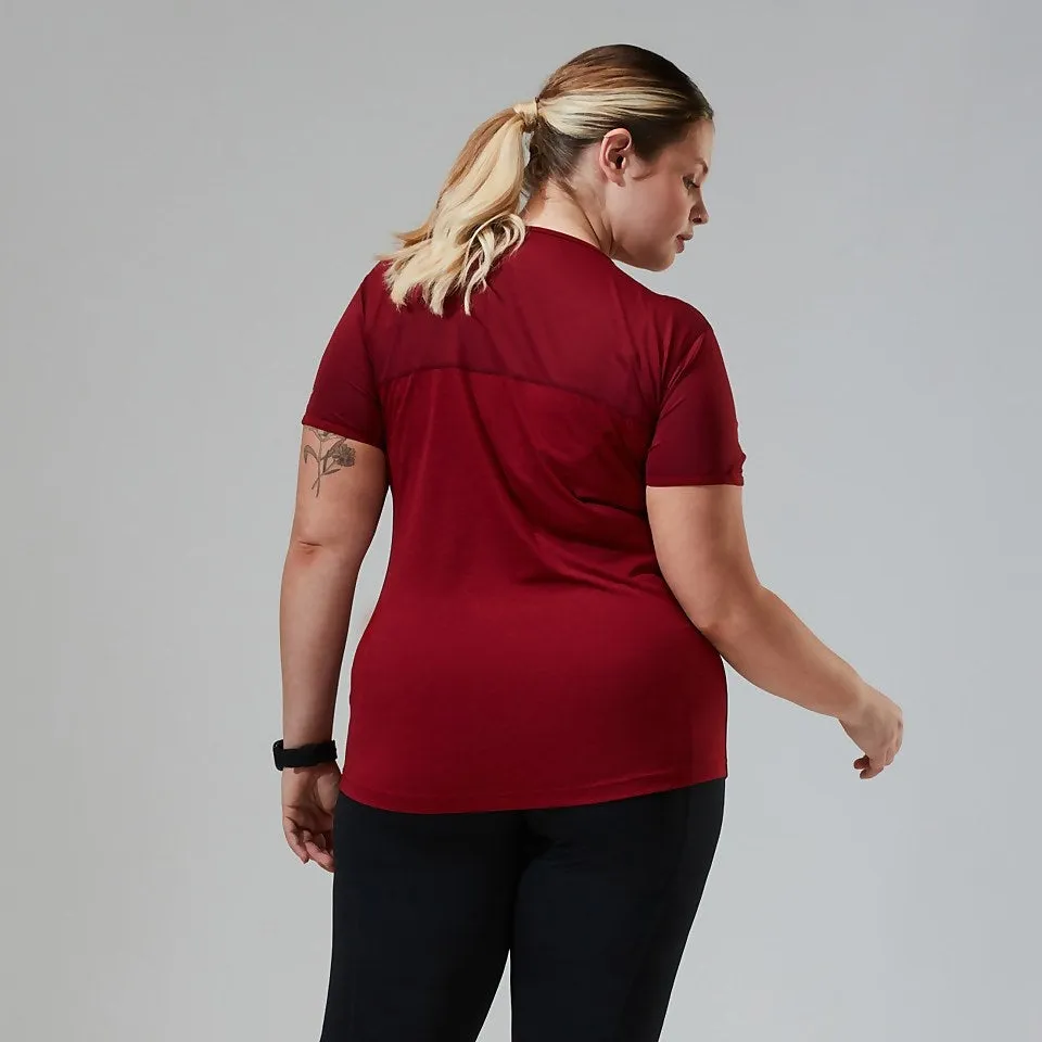 Women's Voyager Tech Tee Super Stretch Crew - Dark Red