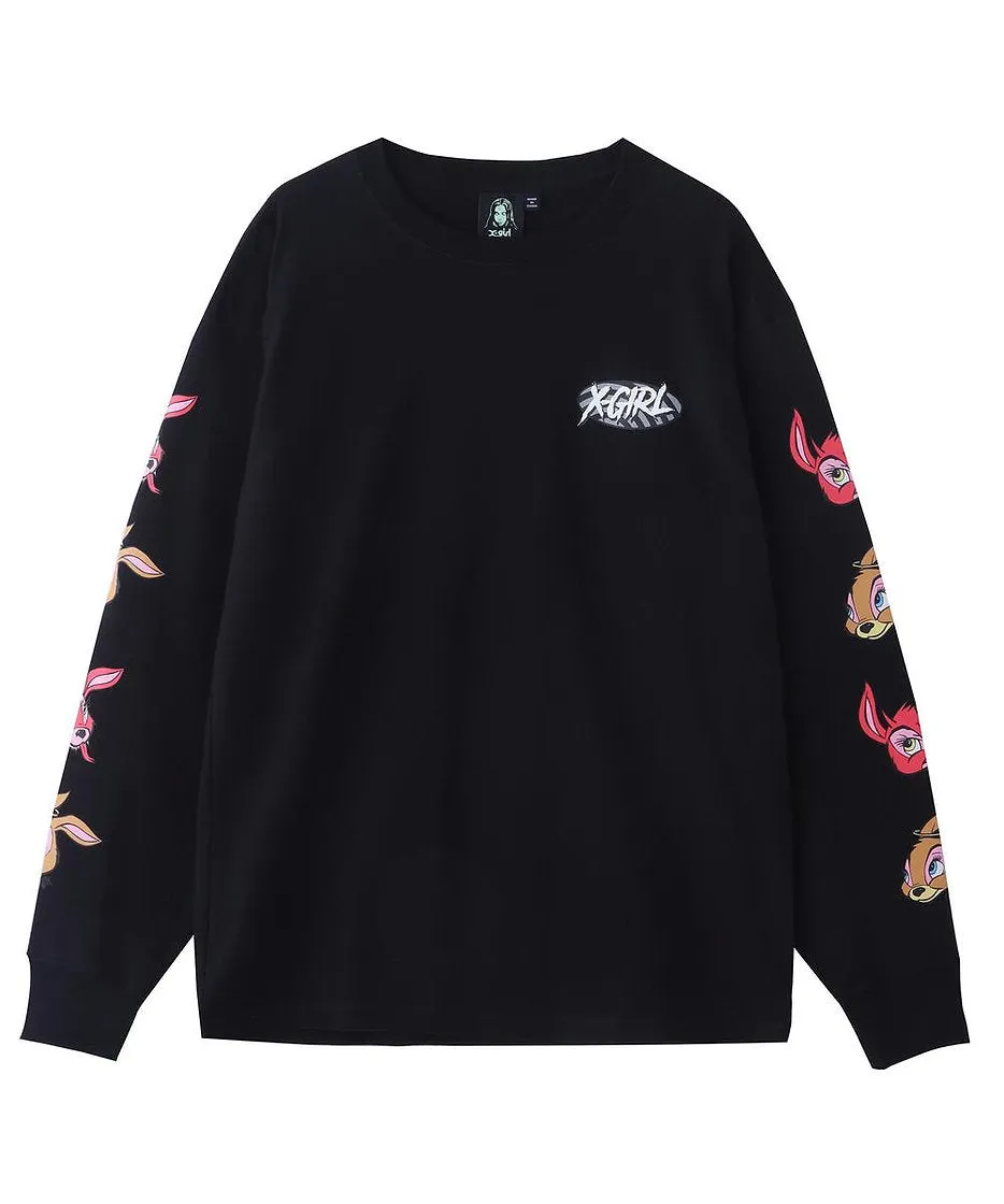 X-GIRL × KOZIK BUNNY L/S Tee Black