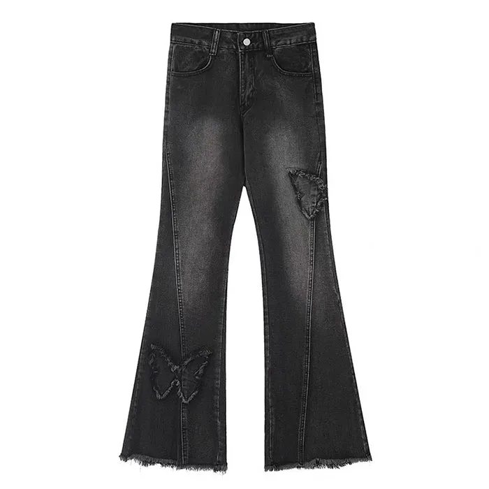 Y2K Butterfly Flare Jeans