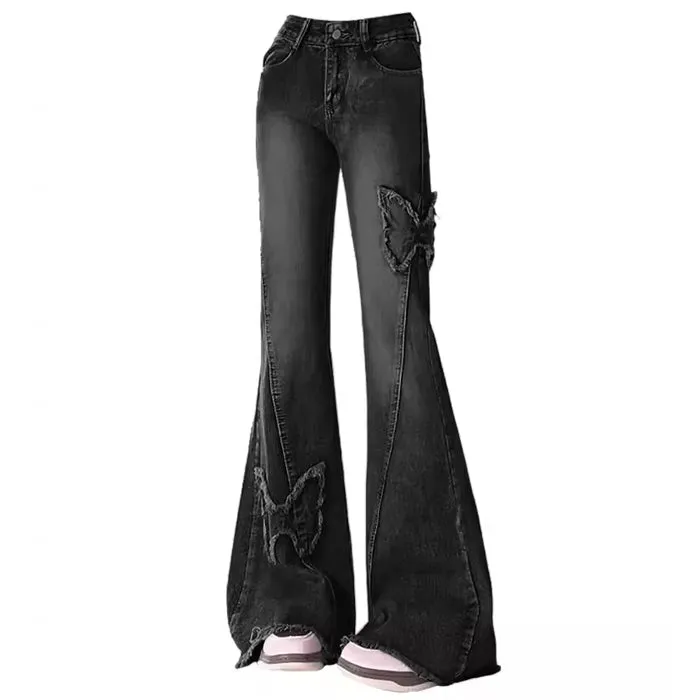 Y2K Butterfly Flare Jeans