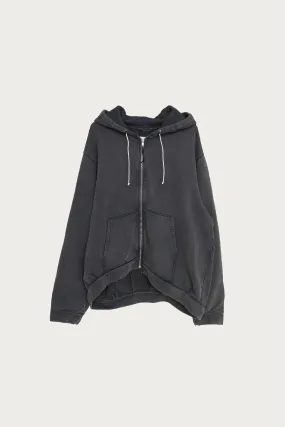 Zip Hoodie - Black Old Dye